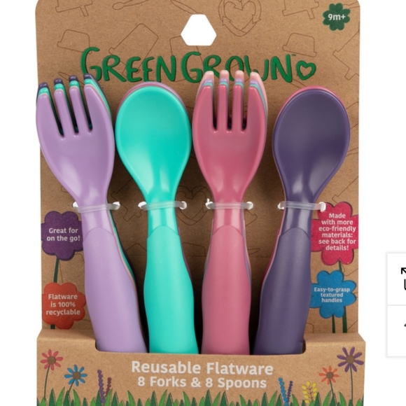 Green Grown Flatware and Cups - Picture 1 of 6